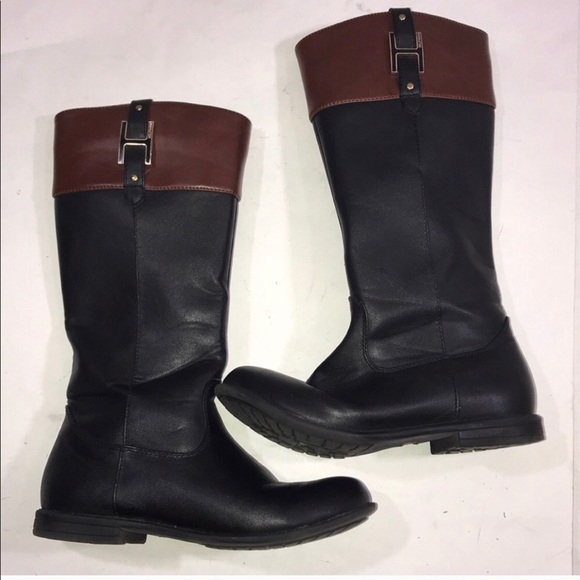 Black/Brown Hilfiger Andrea Eq Boots H-Charm 3 - Picture 7 of 8